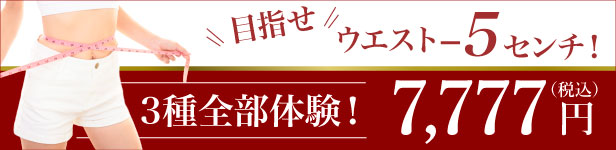 目指せウエストマイナス7センチ 体験7,777円